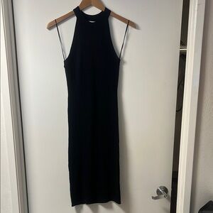 Old Navy Black Ribbed Midi Dress
